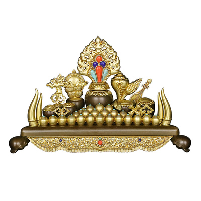 慧宝黄铜供佛组合八吉祥百宝全套