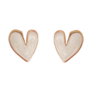 B糖果粉爱心耳钉耳夹耳环2025新款爆款适合夏天耳饰小众独特设计