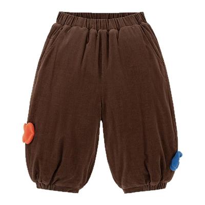 迷你巴拉男女童灯芯绒夹棉泡泡裤