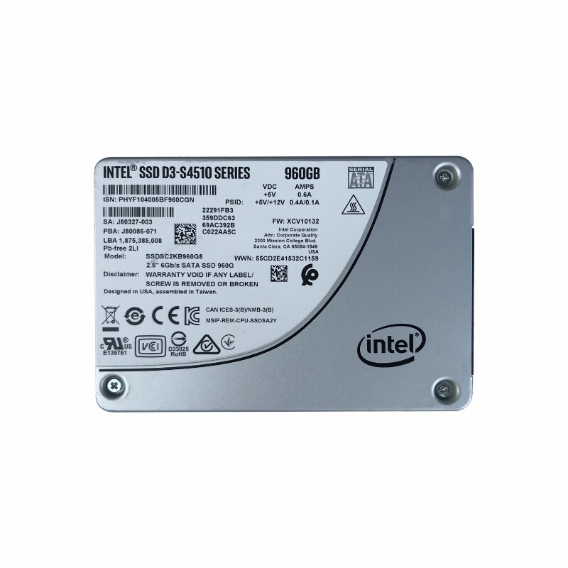 Intel英特尔 D3-S4510/S4610 960G 480GSSD企业级固态硬盘2.5英寸