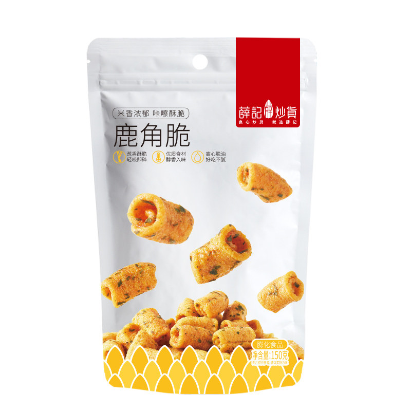薛记炒货小米煎饼锅巴鹿角脆五谷穗片饼干膨化零食传统糕点官方店