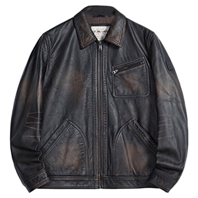 MCS男装源自万宝路牛皮夹克外套