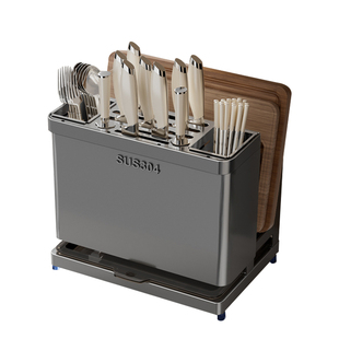 304不锈钢刀架菜板一体置物架厨房菜刀筷子筒砧板架一体刀具收纳