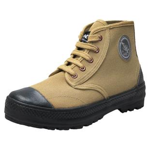 际华3537高帮解放鞋男登山鞋帆布训练鞋透气耐磨工地劳动劳保胶鞋