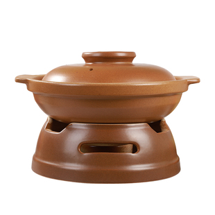 平定无釉土砂锅老式酒精炉泥炉家用商用小火锅炖锅浅锅煮粥炖菜煲