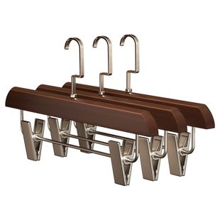实木裤架裤夹家用无痕裤挂裙子带夹子裤子衣架柜服装店衣柜防滑