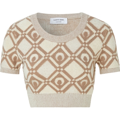 【折扣】MARINE SERRE 春夏女提花针织短款T恤