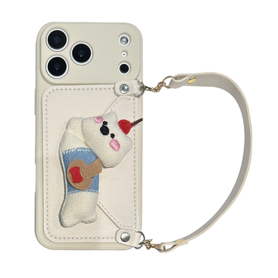 董白樱桃小狗零钱包手机壳