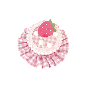 生日小蛋糕甜系发饰粉色格纹帽子发夹网红派对头饰可爱拍照道具女