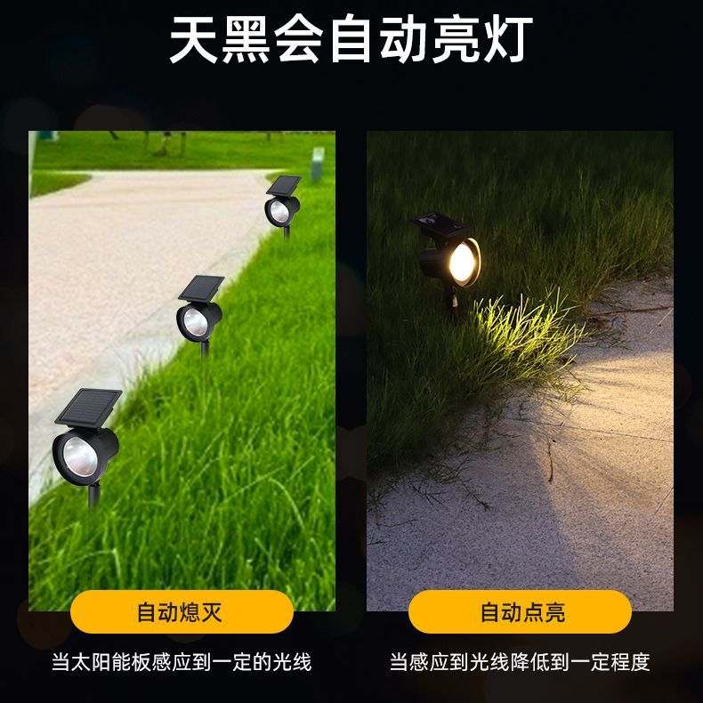 太阳能地插灯公园照树灯户外小区景观园林投光灯防水草坪灯