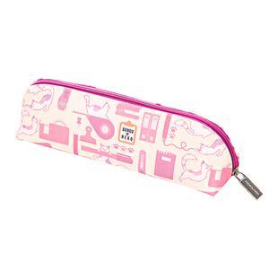 kokuyo国誉文具猫限定大容量笔袋学生文具收纳盒双层帆布袋PC-22