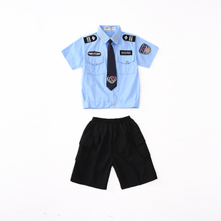 儿童警服警官服套装警察服警装备交警全套角色扮演保安表演服男童