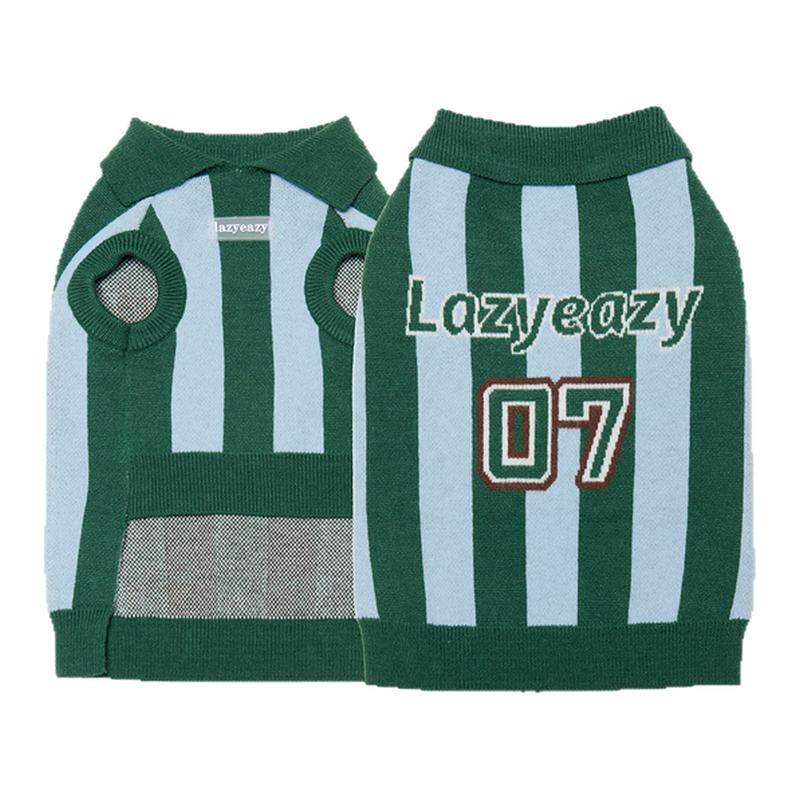 Lazyeazy狗狗衣服条纹运动针织衫春秋保暖防寒圆领打底衫中小型犬