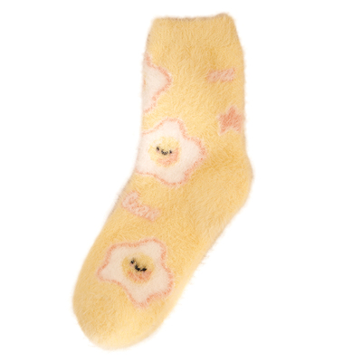 卡通可爱水貂绒袜子女冬季保暖