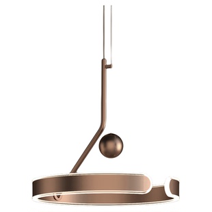 新特丽金锁 客厅吊灯轻奢圈圈灯中古风奶油风餐厅灯法式卧室