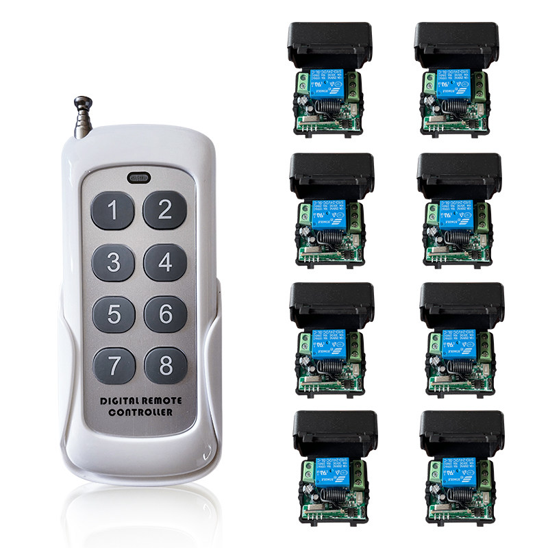 直流一拖多路遥控开关宽电压5V12v24V灯具电灯门禁水泵控制器模块