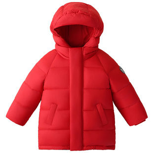 【三防】MQDmini男童鹅绒服2025新款冬季儿童红色外套宝宝拜年服