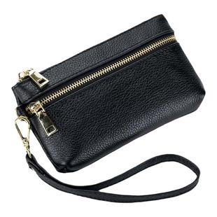 钱包女士长款真皮手拿包简约时尚软牛皮收纳小包买菜手腕包零钱包