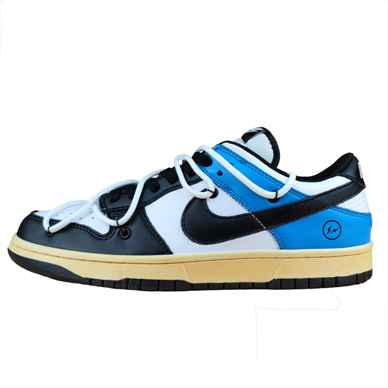 Nike Dunk Low球鞋定制藤原浩大闪电vibe做旧OW解构鞋带男女板鞋