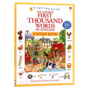 Usborne贴纸书 First Thousand Words in English Sticker Book基础英语1000个英语单词 英文原版绘本 尤斯伯恩儿童单词学习书