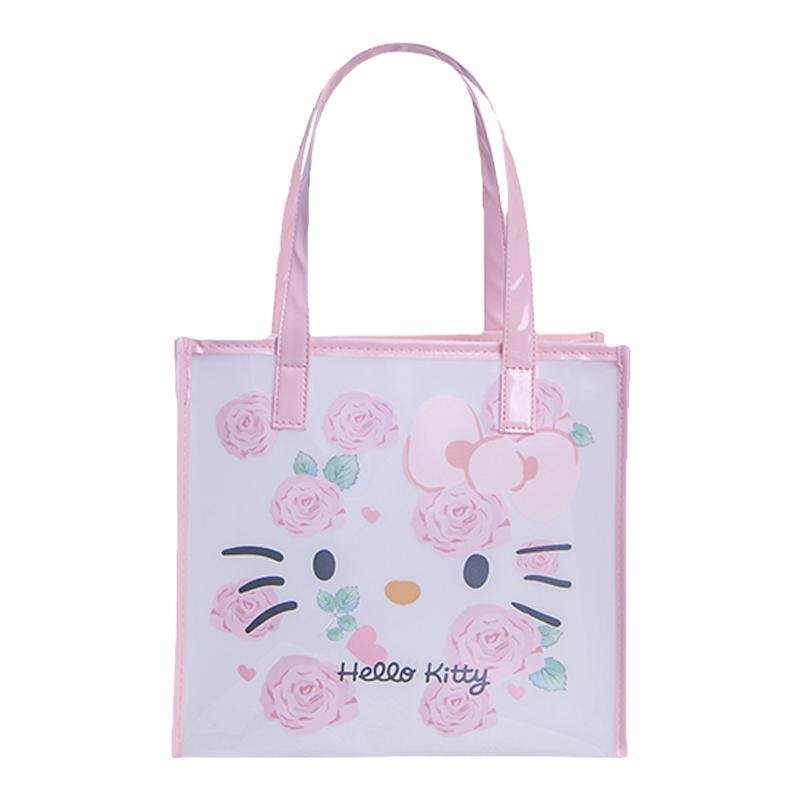 樱花kitty猫透明防水手提袋礼品袋大容量沙滩游泳袋节日伴手礼袋
