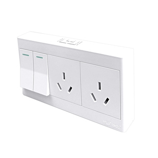 锦迈明装开关插座二开六孔16a插座面板家用墙上固定带超薄明线盒