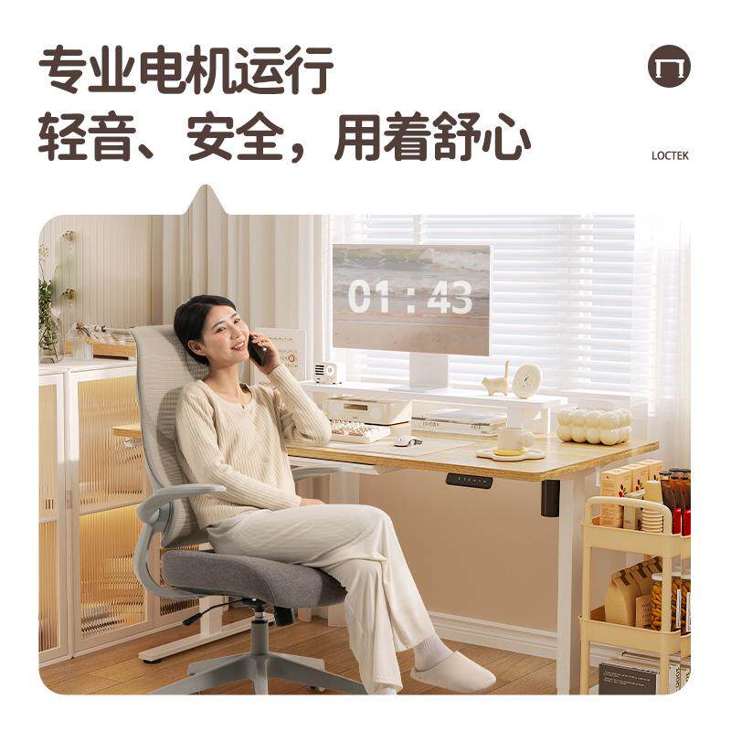 乐歌E2S\/E2智能电动升降桌办公桌书桌学习桌居家实木电脑桌绘画