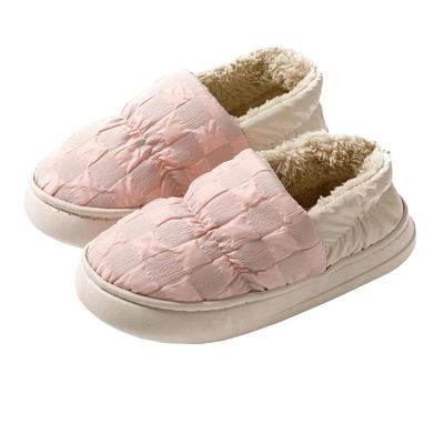 棉拖鞋包跟居家冬季羽绒布室内