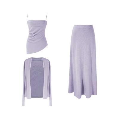 SYT自制羊毛抹胸半裙针织套装裙