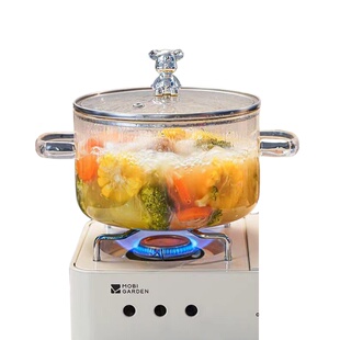 高硼硅玻璃汤碗大号家用可电陶炉专用加热的泡面碗耐高温双耳奶锅