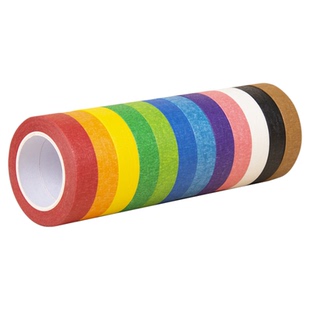 友日久彩色美纹纸胶带批发墙面无痕纸胶带美术生绘画贴画手撕美文胶纸胶带软装墙贴分色纸美工彩色标识胶带纸