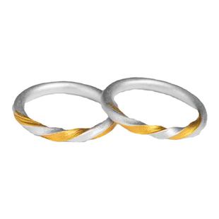 新款莫比乌斯环金银错戒指女小众999足银指环男轻奢情侣对戒尾戒