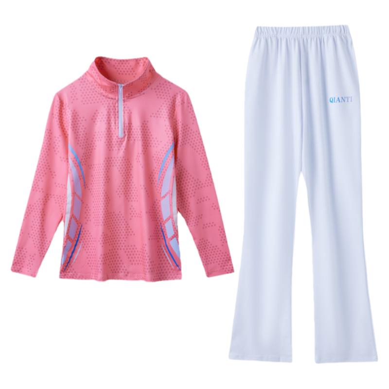 春季运动套装速干衣女生健身服波广场舞上装