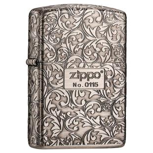 zippo打火机熏银五面唐草限量版防风煤油男士送男友礼物官方正品