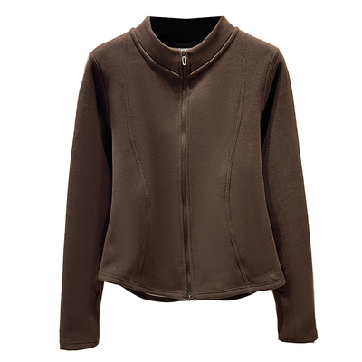 立领双拉链小蛮腰短外套夹克女