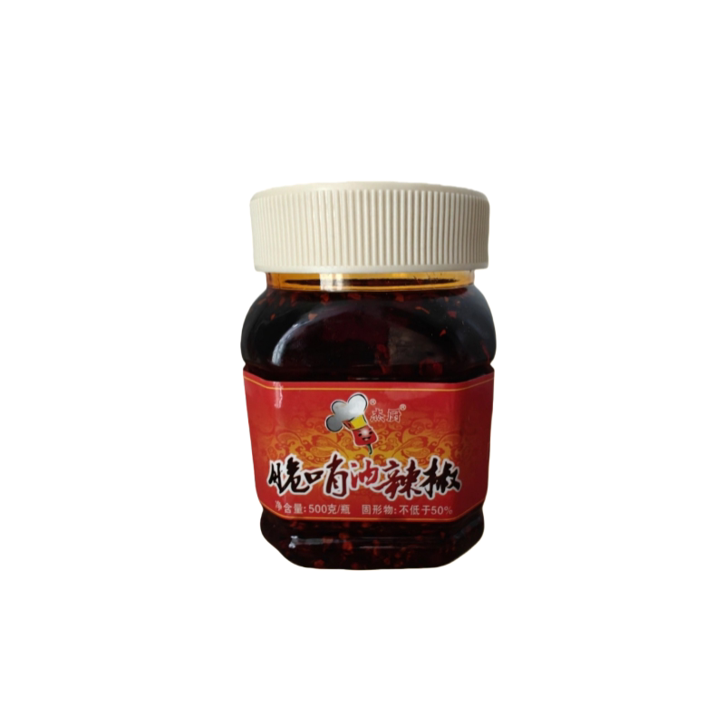 贵州杰厨牌脆哨油辣椒500克瓶装