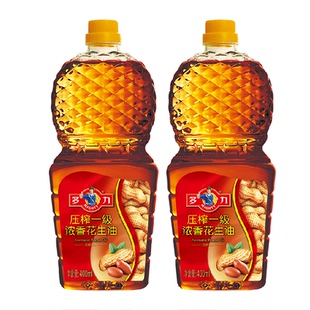 多力浓香花生油400ml*2瓶压榨一级花生油