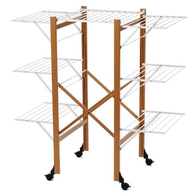 利快进口三层可移动折叠晾衣架