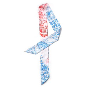 骏马图案细长绑包包手柄丝巾斜纹小丝带装饰围巾包带女士领巾腰带