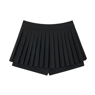 NS76 秋季新款短款百褶低腰裙裤百搭小个子显瘦A字半身裙裤女纯色