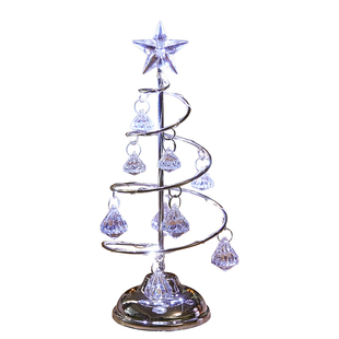 2025新款桌面水晶玻璃圣诞树场景布置装饰灯christmas工艺摆件