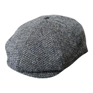 复古纯羊毛八角帽男女英伦百搭报童帽剃刀党帽子哈里斯粗花呢Moon