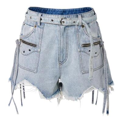 于文文同款cl牛仔短裤女夏高腰潮