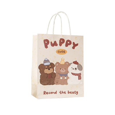 可爱puppy熊迷你牛皮纸小袋子
