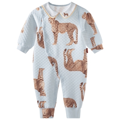 「指定豹富」aqpa婴儿连体衣哈衣夹丝夹棉秋冬保暖自发热宝宝衣服