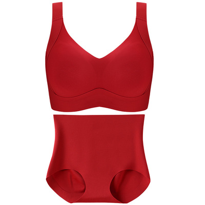 月色大码无痕聚拢侧收本命年内衣