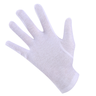 白手套 礼仪纯棉女阅兵劳保表演弹力珠宝盘珠文玩男白色薄款 工作