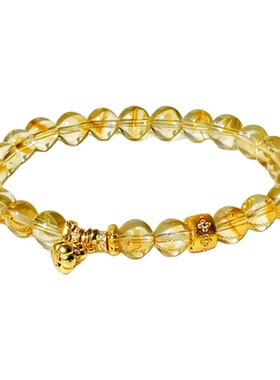 天然黄塔晶手链招财葫芦吊坠