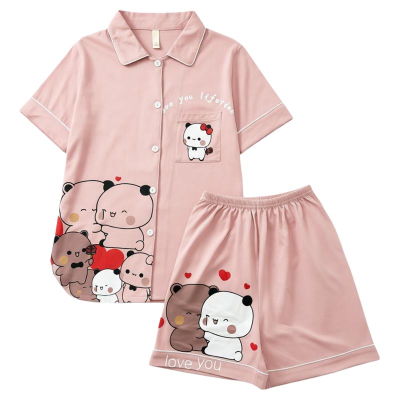 纯棉一二布布情侣睡衣男女款新款睡衣/家居服套装