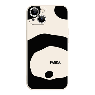 黑白熊猫iPhone17promax苹果16小米15华为mate80pro新款p70简约高级红米K90适用iqoo13荣耀vivoS50情侣手机壳